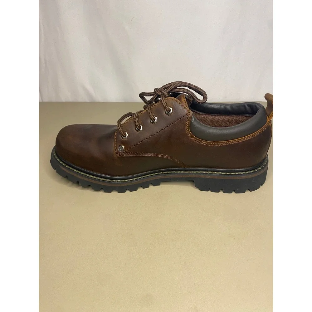 Skechers Mens Brown Leather Tom Cats Boots Utility Shoes Brown 11 Extra Wide